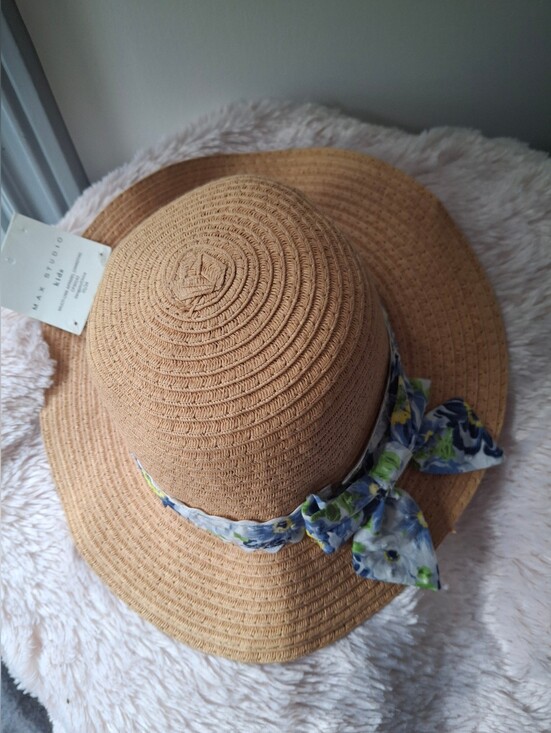Max Studio Other - NWT Girls Woven Sun Hat with Floral Band -  Max Studio-  20 Inch Circumference